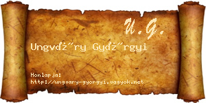 Ungváry Györgyi névjegykártya